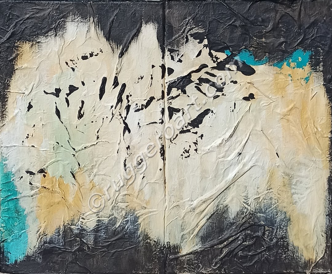 Quadro astratto Primitive light di Ruggero Ruggieri, acrilico su doppia tela, vittoria della luce, 50x60 cm